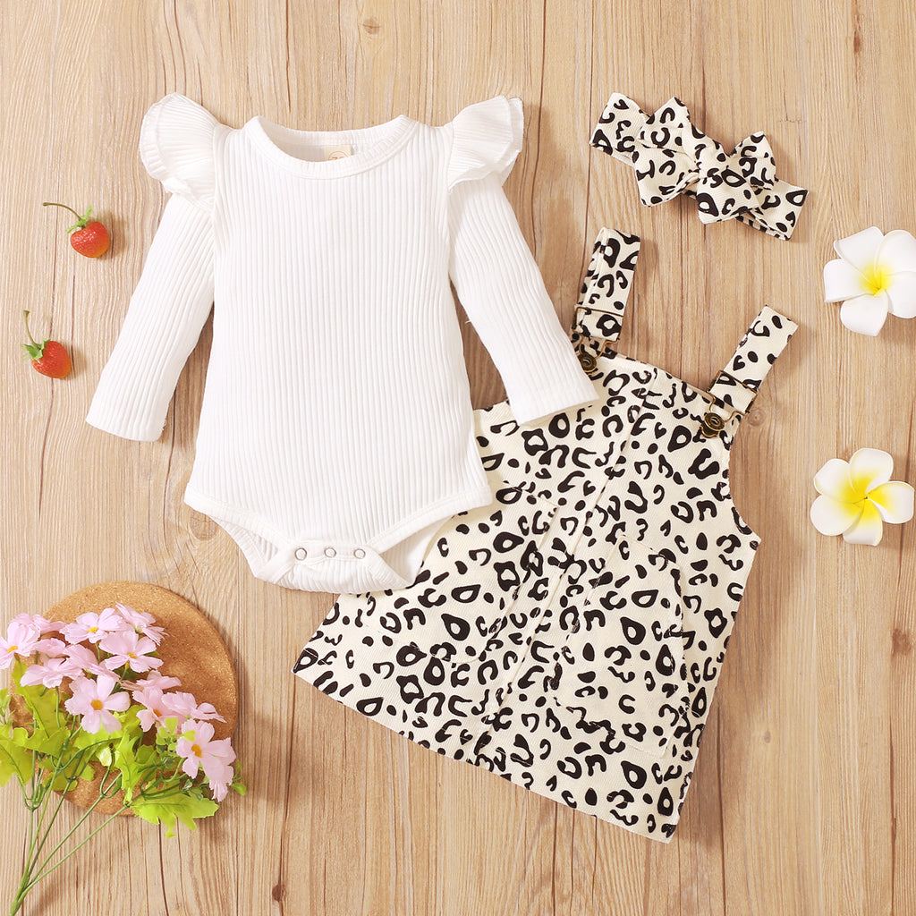 Eloise Leopard Dress Set White