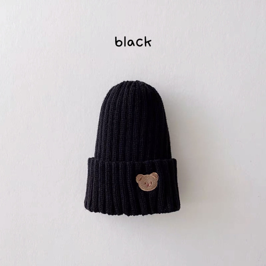 Bear Beanie Hat Black