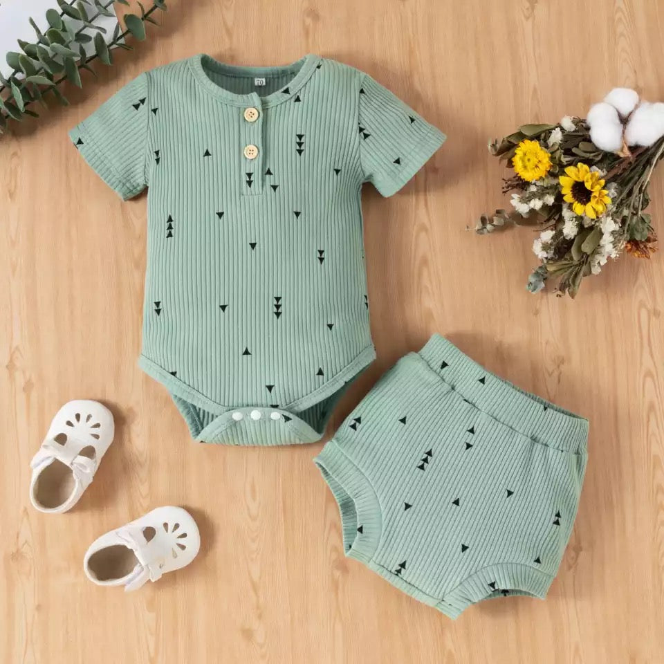 Lelly Triangle Shorts Set Green