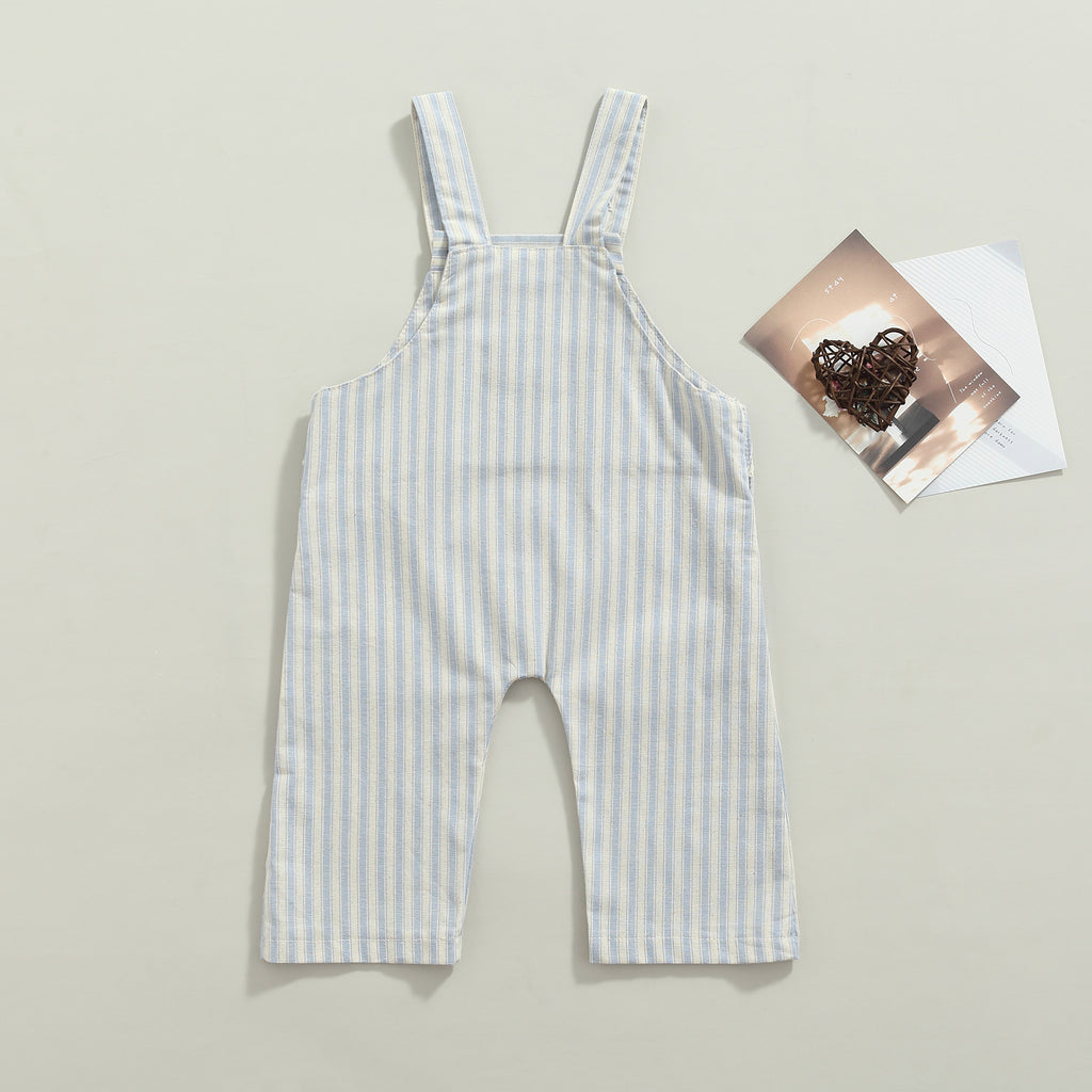 Stripe Dungarees in Blue