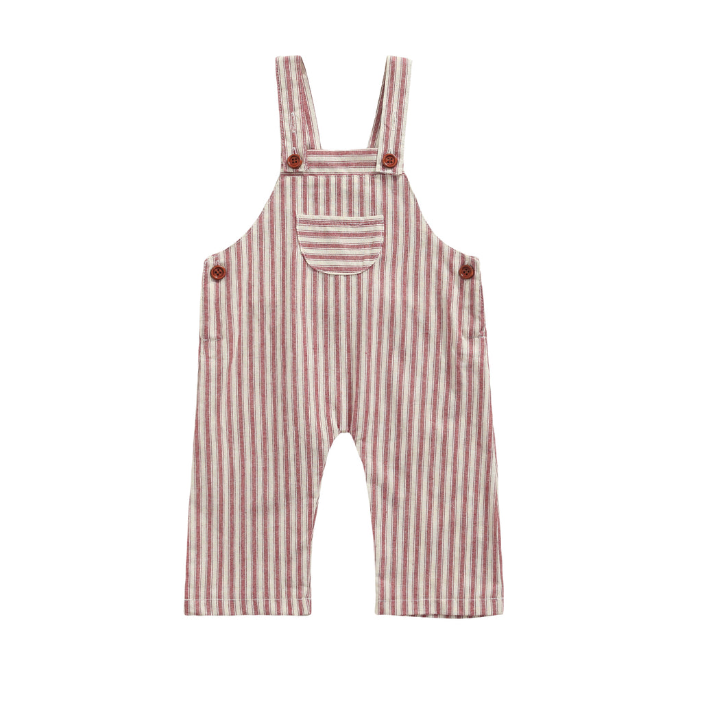 Stripe Dungarees in Red